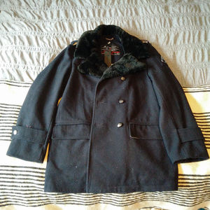 Moose Knuckles Navy Pea Coat Size Large NWT